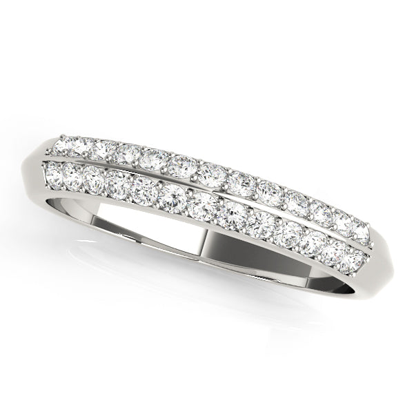 Multirow Pavã© Half Eternity Ring in Gold & Platinum