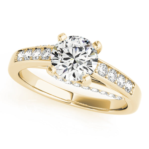 Exquisite Prong-Set Round Diamond Engagement Ring — 9K/18K Gold & Platinum