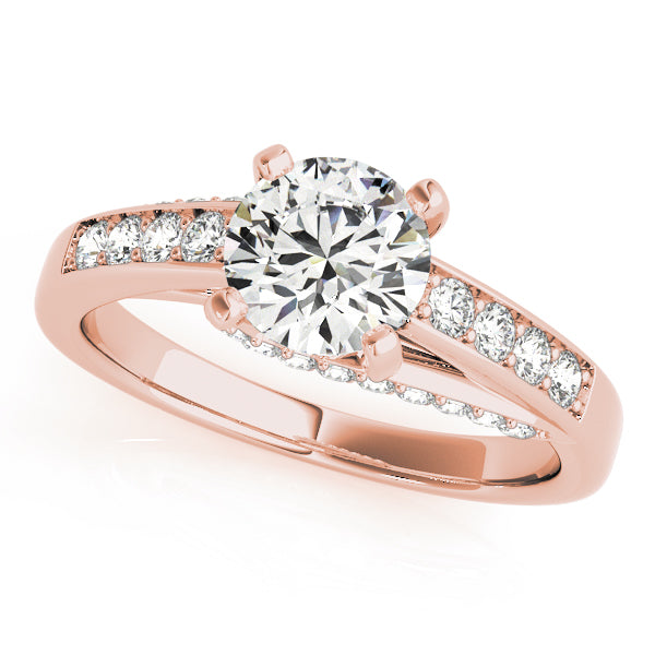 Exquisite Prong-Set Round Diamond Engagement Ring — 9K/18K Gold & Platinum
