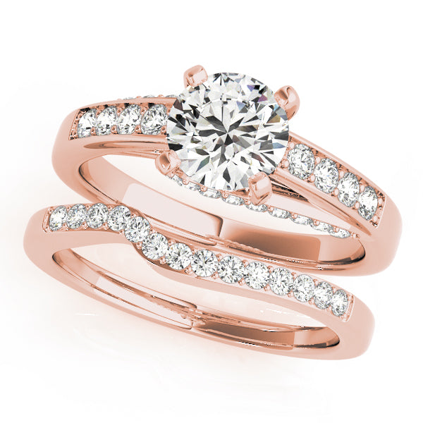 Exquisite Prong-Set Round Diamond Engagement Ring — 9K/18K Gold & Platinum