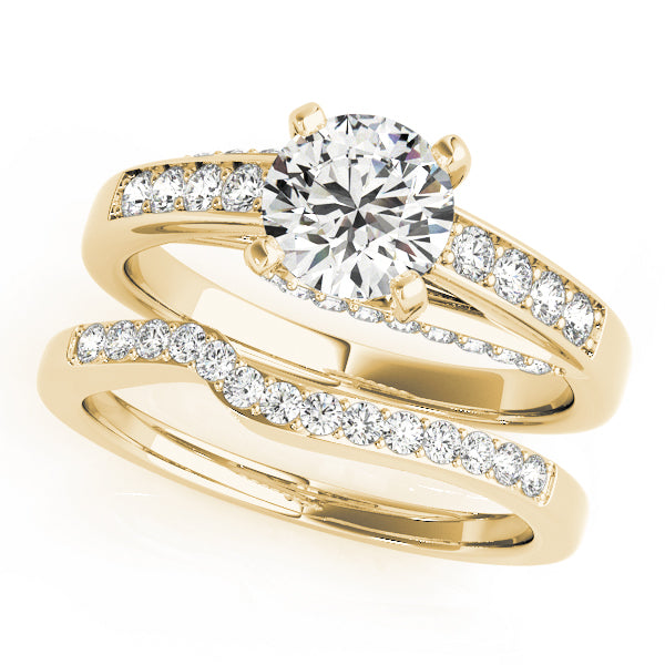 Exquisite Prong-Set Round Diamond Engagement Ring — 9K/18K Gold & Platinum