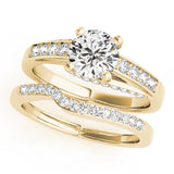 Exquisite Prong-Set Round Diamond Engagement Ring — 9K/18K Gold & Platinum