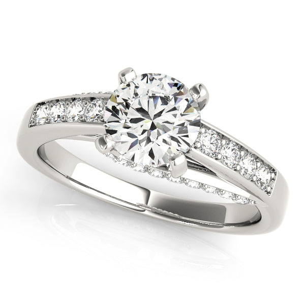 Exquisite Prong-Set Round Diamond Engagement Ring — 9K/18K Gold & Platinum