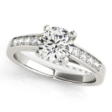 Exquisite Prong-Set Round Diamond Engagement Ring — 9K/18K Gold & Platinum