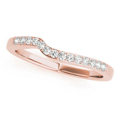 Curved Bands Half Eternity Ring in Gold & Platinum