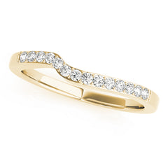 Curved Bands Half Eternity Ring in Gold & Platinum