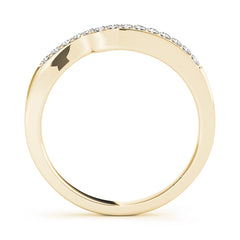 Curved Bands Half Eternity Ring in Gold & Platinum