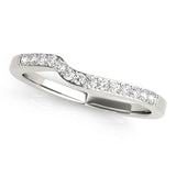 Curved Bands Half Eternity Ring in Gold & Platinum