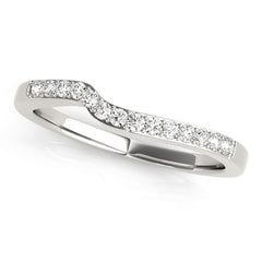 Curved Bands Half Eternity Ring in Gold & Platinum