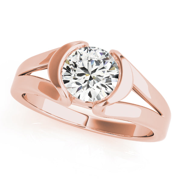 Regal Solitaires Any Shape Round Diamond Engagement Ring — 9K/18K Gold & Platinum