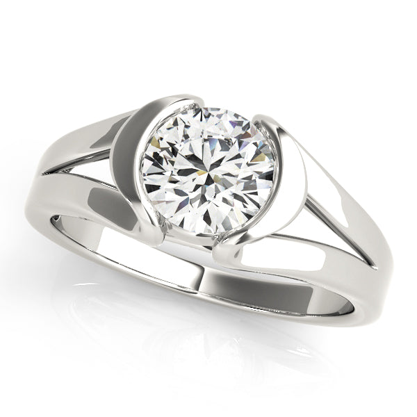 Regal Solitaires Any Shape Round Diamond Engagement Ring — 9K/18K Gold & Platinum