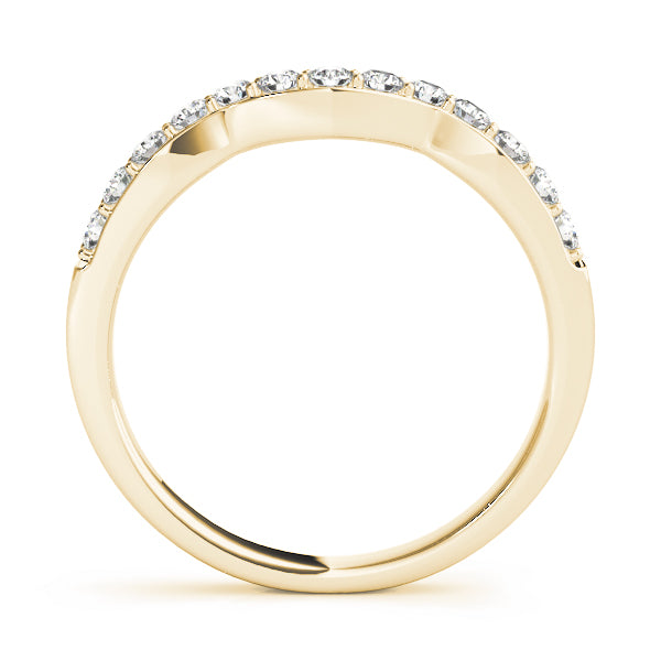 Prong in Channel Curved Half Eternity Ring in Gold & Platinum