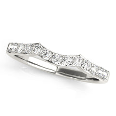 Prong in Channel Curved Half Eternity Ring in Gold & Platinum