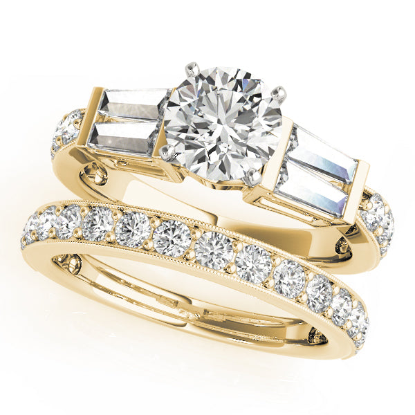 Eternal Fancy Shape Baguette Round Diamond Engagement Ring — 9K/18K Gold & Platinum