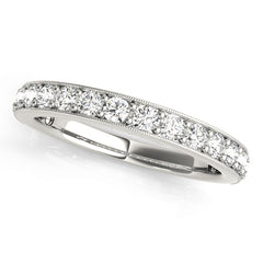 Prong in Channel Half Eternity Ring in Gold & Platinum
