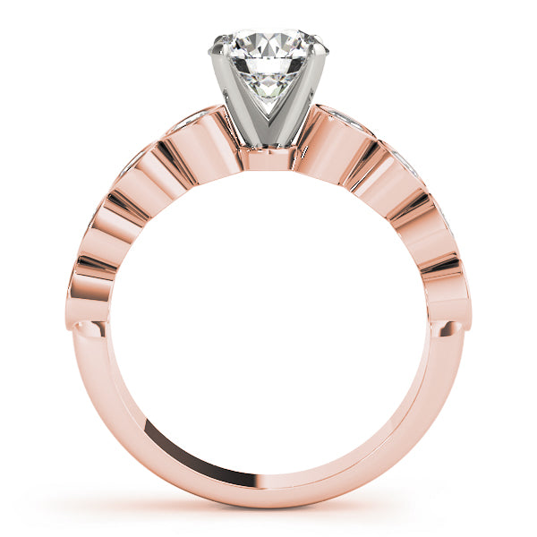 Radiant Bezel-Set Round Diamond Engagement Ring — 9K/18K Gold & Platinum