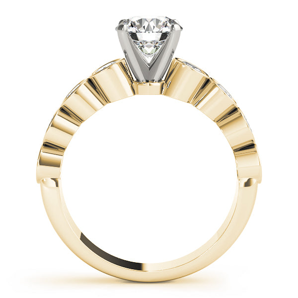 Radiant Bezel-Set Round Diamond Engagement Ring — 9K/18K Gold & Platinum
