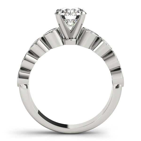 Radiant Bezel-Set Round Diamond Engagement Ring — 9K/18K Gold & Platinum