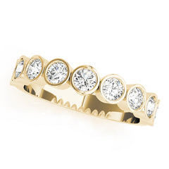 Bezel Set Half Eternity Ring in Gold & Platinum