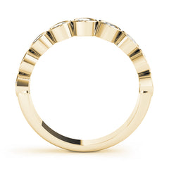 Bezel Set Half Eternity Ring in Gold & Platinum