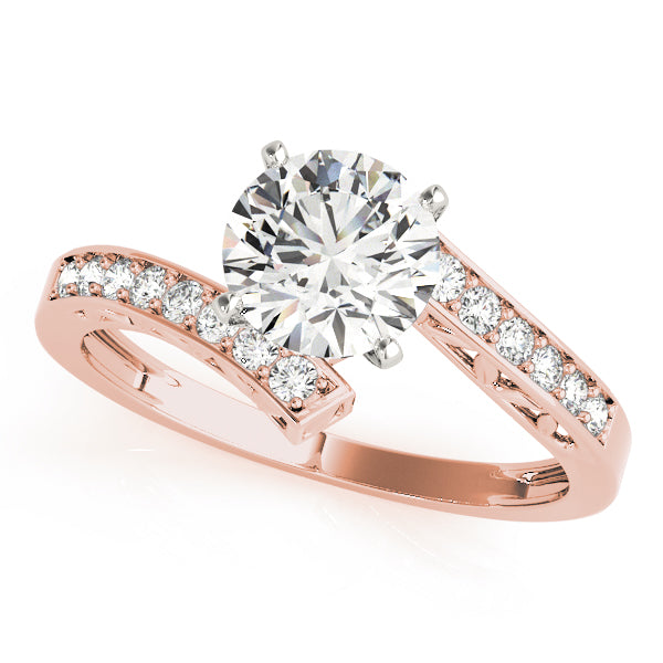 Brilliant Bypass Round Diamond Engagement Ring — 9K/18K Gold & Platinum