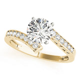 Brilliant Bypass Round Diamond Engagement Ring — 9K/18K Gold & Platinum