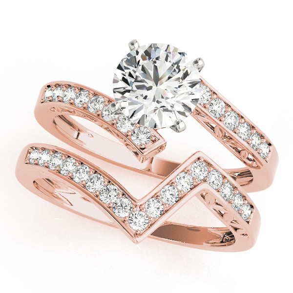 Brilliant Bypass Round Diamond Engagement Ring — 9K/18K Gold & Platinum