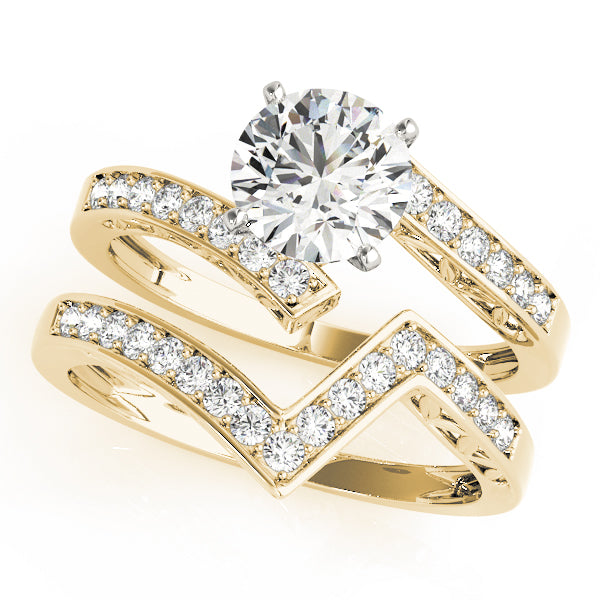 Brilliant Bypass Round Diamond Engagement Ring — 9K/18K Gold & Platinum