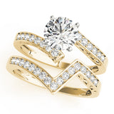 Brilliant Bypass Round Diamond Engagement Ring — 9K/18K Gold & Platinum
