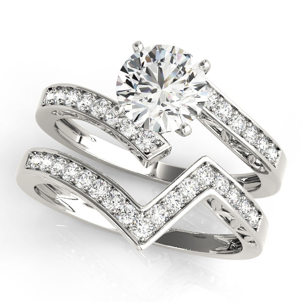 Brilliant Bypass Round Diamond Engagement Ring — 9K/18K Gold & Platinum