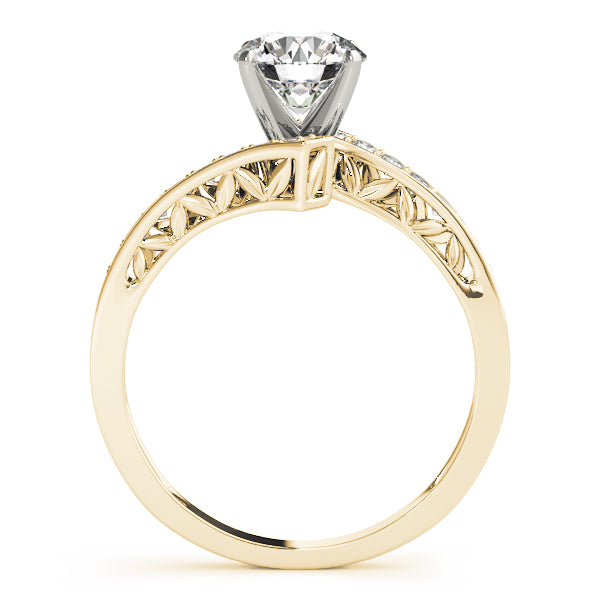 Brilliant Bypass Round Diamond Engagement Ring — 9K/18K Gold & Platinum