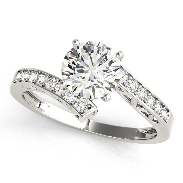 Brilliant Bypass Round Diamond Engagement Ring — 9K/18K Gold & Platinum