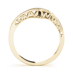 Channel Set Curved Half Eternity Ring in Gold & Platinum