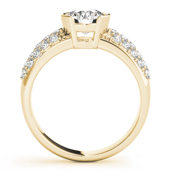 Majestic Pave Round Diamond Engagement Ring — 9K/18K Gold & Platinum