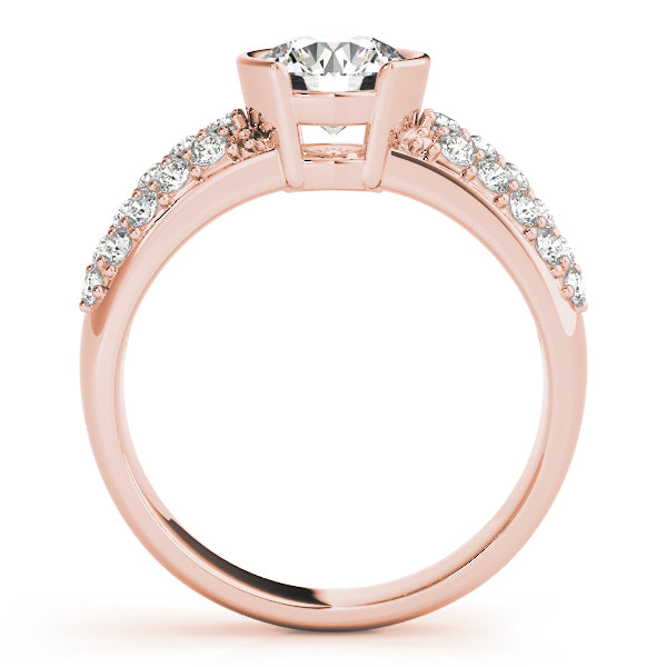 Majestic Pave Round Diamond Engagement Ring — 9K/18K Gold & Platinum