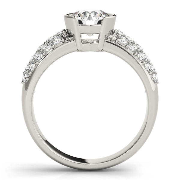 Majestic Pave Round Diamond Engagement Ring — 9K/18K Gold & Platinum