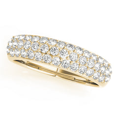 Multirow Pavã© Wedding Half Eternity Ring in Gold & Platinum