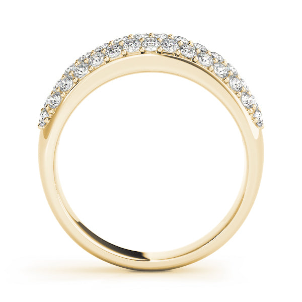 Multirow Pavã© Wedding Half Eternity Ring in Gold & Platinum