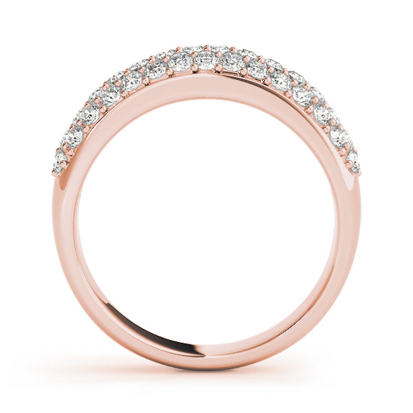Multirow Pavã© Wedding Half Eternity Ring in Gold & Platinum
