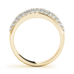 Multirow Pavã© Wedding Half Eternity Ring in Gold & Platinum