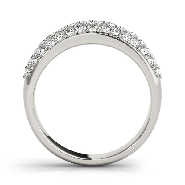 Multirow Pavã© Wedding Half Eternity Ring in Gold & Platinum