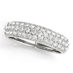 Multirow Pavã© Wedding Half Eternity Ring in Gold & Platinum