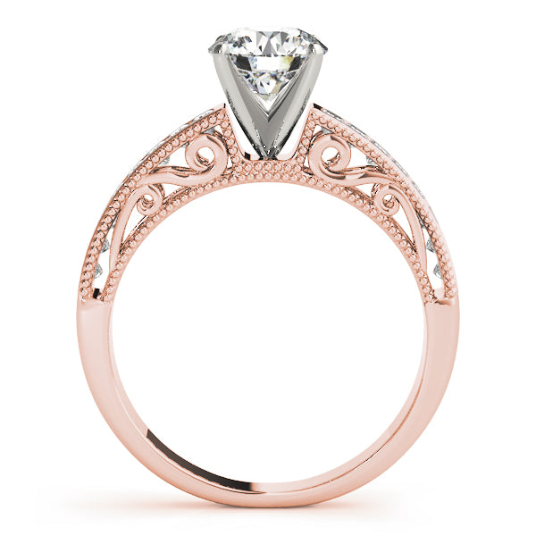 Sculpted Antique Princess Diamond Engagement Ring — 9K/18K Gold & Platinum