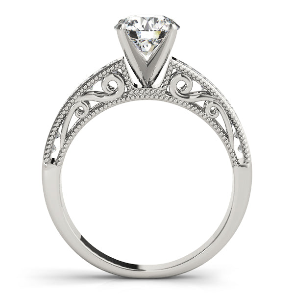 Sculpted Antique Princess Diamond Engagement Ring — 9K/18K Gold & Platinum
