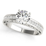 Sculpted Antique Princess Diamond Engagement Ring — 9K/18K Gold & Platinum
