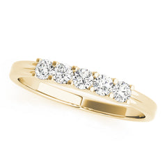 Shared Prong Half Eternity Ring in Gold & Platinum