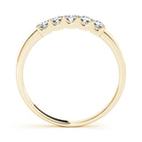 Shared Prong Half Eternity Ring in Gold & Platinum