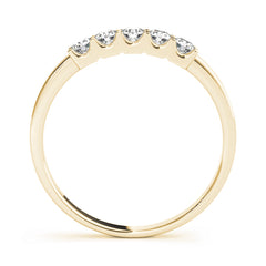 Shared Prong Half Eternity Ring in Gold & Platinum