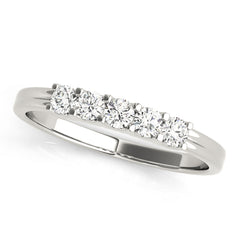 Shared Prong Half Eternity Ring in Gold & Platinum