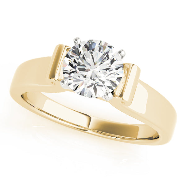 Romantic Solitaires Round Diamond Engagement Ring — 9K/18K Gold & Platinum